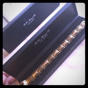 1/10 CT WT Diamond Gold Ion Plated Steel Bracelet